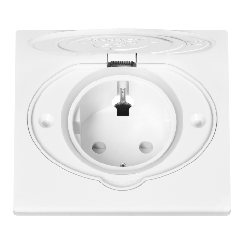 Priza ermetica incastrata IP44 1P alb, Orno