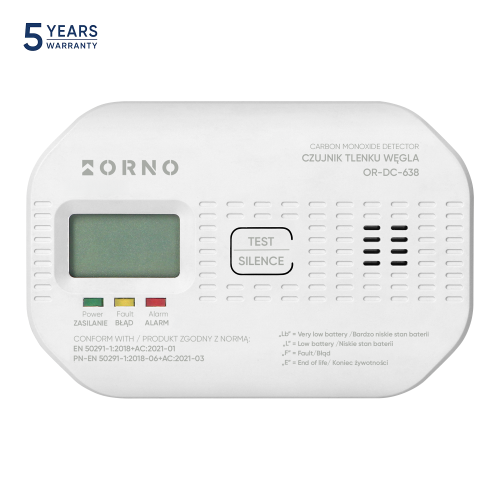 Detector de monoxid de carbon cu baterii 2xAA, Orno