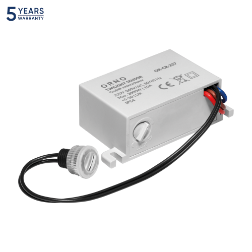 Senzor crepuscular mini cu sonda externa IP54 2000W alb, Orno