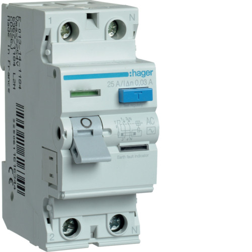 Siguranta Diferentiala 2P, 40A/30mA, 1,5 kA, Tip AC, 2M, Hager