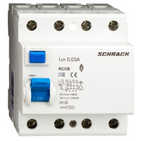 Siguranta Diferentiala 4P, 25A/30mA, 10kA, Tip A, 4M, Schrack