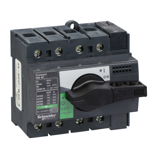 Separatoare de sarcina, 4P, 40A, 500/250 V, INS40 Interpact Schneider