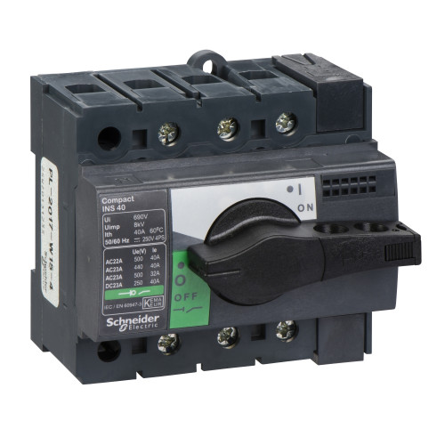 Separatoare de sarcina, 3P, 40A, 500/125 V, INS40 Interpact Schneider