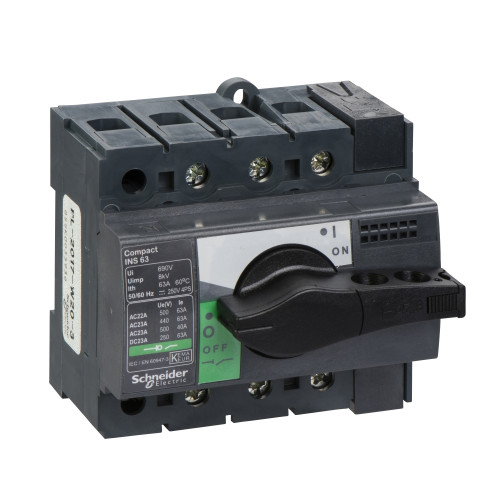 Separatoare de sarcina, 3P, 63A, 500/125 V, INS63 Interpact Schneider