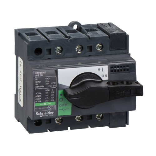 Separatoare de sarcina, 3P, 80A, 500/125 V, INS80 Interpact Schneider