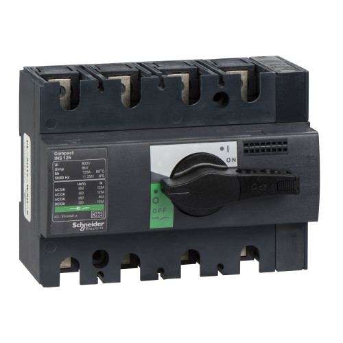 Separatoare de sarcina, 4P, 125A, 690/250 V, INS125 Interpact Schneider