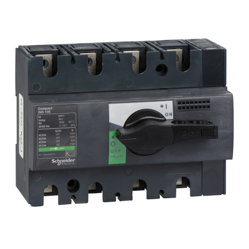 Separatoare de sarcina, 4P, 100A, 690/250 V, INS100 Interpact Schneider