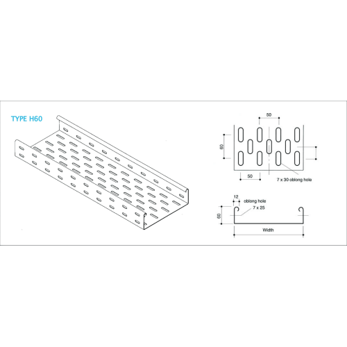Jgheab metalic perforat 50x60x0.75 3m, Dableron
