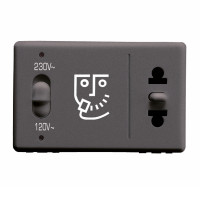 Priza Euro/USA pentru aparatul de ras System negru 3 Module, Gewiss