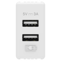 Priza USB A+A System alb, Gewiss