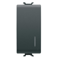 Intrerupator simplu cu led Chorus negru 1 Modul 16A, Gewiss