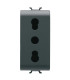 Priza standard italian Chorus negru 1 Modul 16A, Gewiss