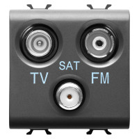 Priza TV-FM-SAT directa Chorus negru 2 Module, Gewiss