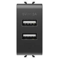 Priza USB A+A Chorus negru 3A, Gewiss