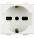 Priza Schuko + Italian Standard Matix alb 2 Module 10-16A, Bticino