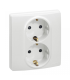 Priza Schuko dubla Niloe alba 16A, Legrand