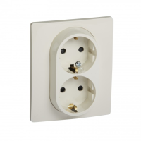 Priza Schuko dubla Niloe ivoar 16A, Legrand