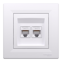 Priza UTP internet 2xRJ45 cat, 6 Asfora alb, Schneider