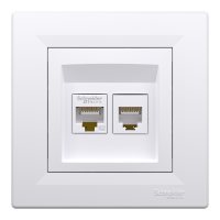 Priza UTP RJ45+RJ12 cat. 5e Asfora alb, Schneider