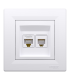 Priza UTP RJ45+RJ12 cat. 5e Asfora alb, Schneider