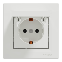 Priza simpla 2P+E cu CP si capac Asfora rosie 16A, Schneider