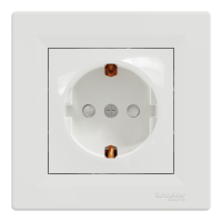 Priza simpla 2P+E cu CP + obturatoare Asfora alb 16A, Schneider