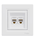 Priza UTP 2xRJ45 cat. 5e Asfora alb, Schneider