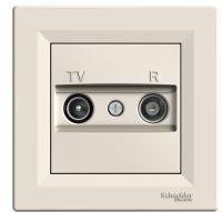 Priza TV-R de trecere Asfora crem 4 dB, Schneider