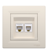 Priza UTP RJ45+RJ12 cat. 5e Asfora crem, Schneider