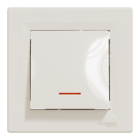 Intrerupator simplu cu led Asfora crem 10AX, Schneider