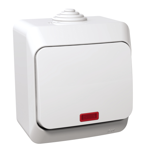 Intrerupator cap scara cu led Cedar Plus alb 16AX, Schneider