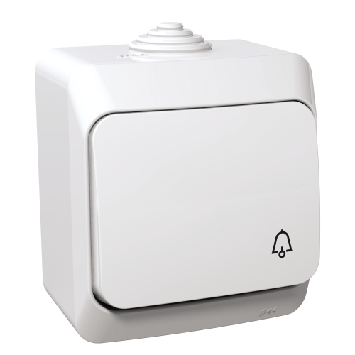 Intrerupator cu revenire + simbol sonerie Cedar Plus alb 16A, Schneider