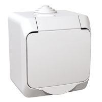 Priza simpla cu impamantare + obturatoare Cedar Plus alb 16A, Schneider