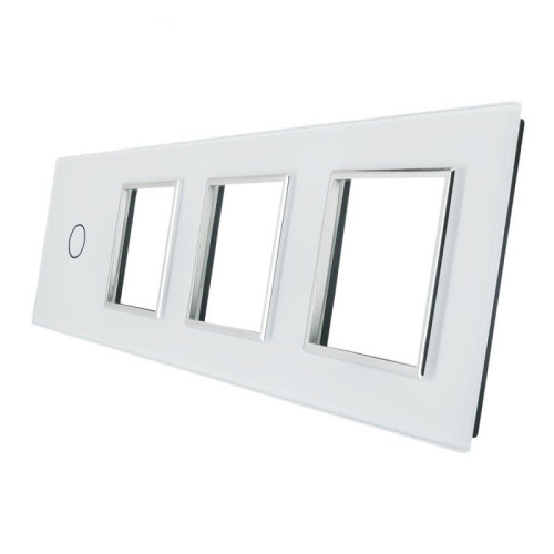 Rama intrerupator + 3x priza 4P 1M alb, Livolo