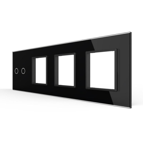 Rama intrerupator + 3x priza 4P 2M negru, Livolo