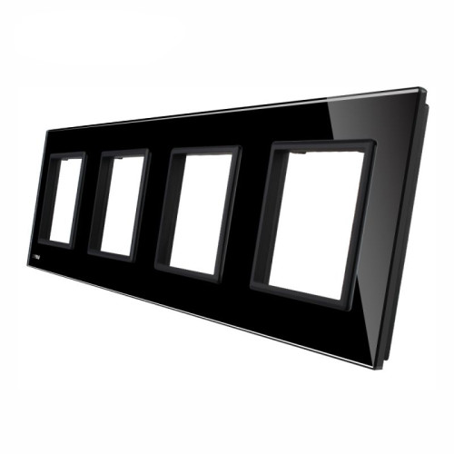 Rama priza 4P negru, Livolo