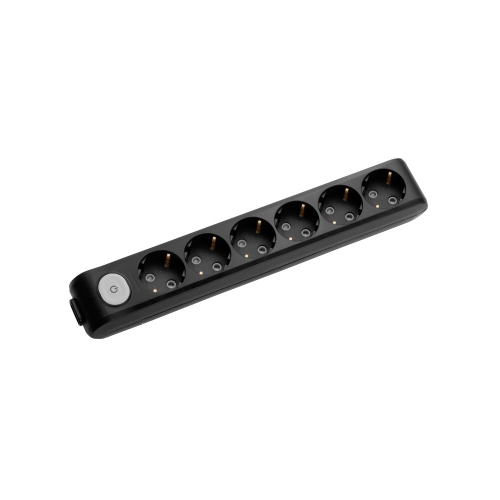 Bloc multipriza cu intrerupator 6P negru 16A, Panasonic