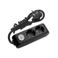 Prelungitor cu intrerupator 2m 2P negru 16A, Panasonic