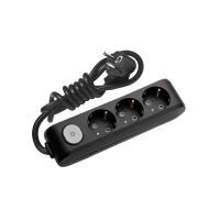 Prelungitor cu intrerupator 2m 3P negru 16A, Panasonic