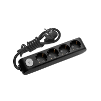 Prelungitor cu intrerupator 1.5m 4P negru 16A, Panasonic