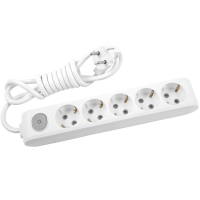 Prelungitor cu intrerupator 1.5m 5P alb 16A, Panasonic