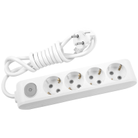 Prelungitor cu intrerupator 1.5m 4P alb 16A, Panasonic