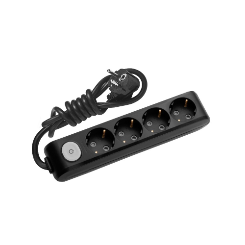Prelungitor cu intrerupator 1.5m 4P negru 16A, Panasonic