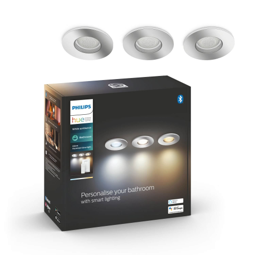 Set 3 spoturi baie incastrat Hue 3x350LM, Philips