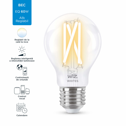 Bec Led smart E27 WiZ 806LM, Philips