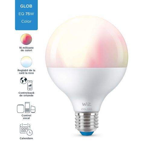 Bec Led smart RGB E27 WiZ 1055LM, Philips