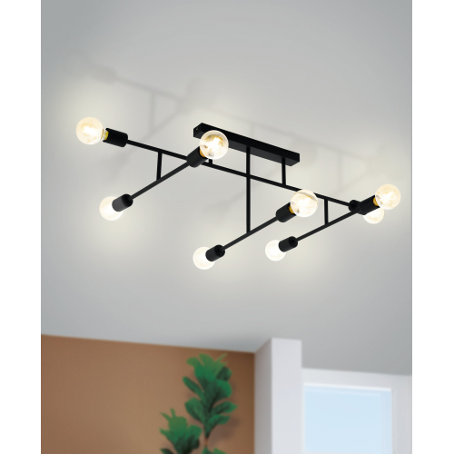 Lustra Belsiana 8x40W neagra, Eglo