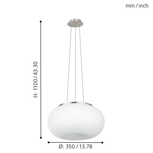 Lustra Optica 2x60W alba, Eglo