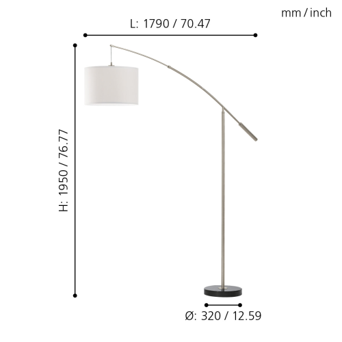 Lampa de podea Nadina 60W alba, Eglo