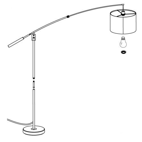 Lampa de podea Nadina 60W alba, Eglo